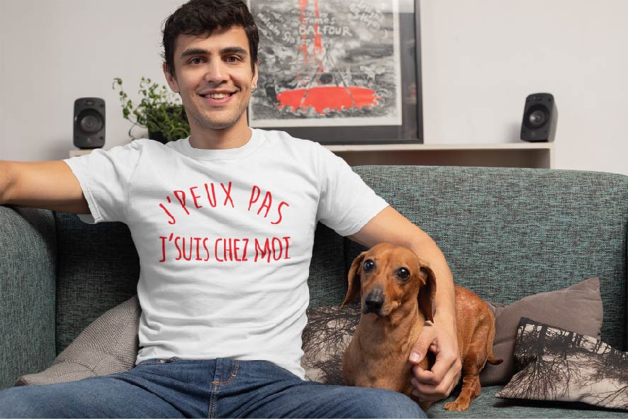 Teeshirt Homme - J'peux Pas J'suis Chez Moi
