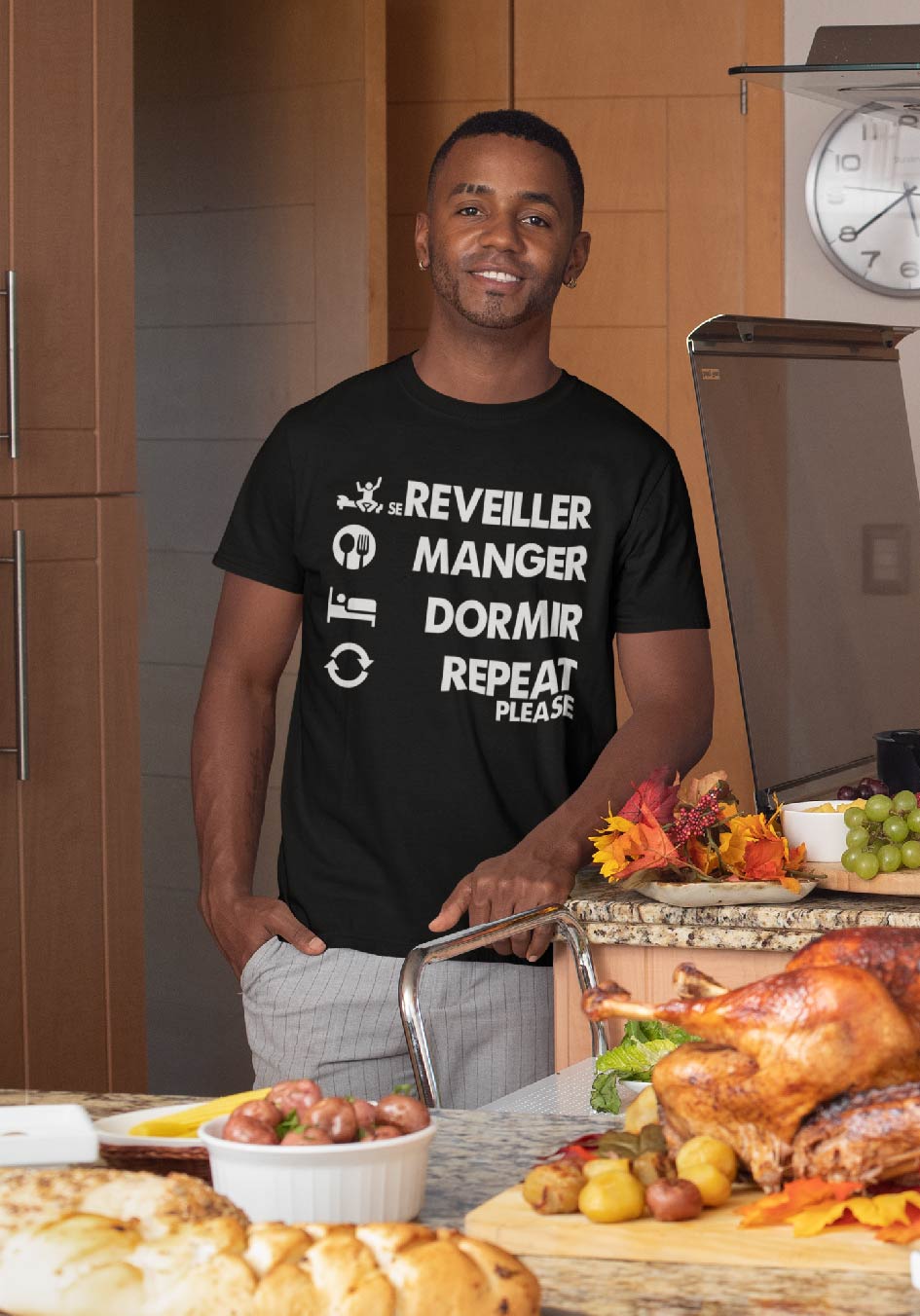 Teeshirt Homme - SeReveiller Manger Dormir Repeat Please
