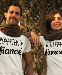 Pack 2 Tshirts - Boyfriend Fiancé - Girlfriend Fiancée