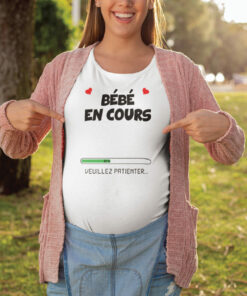 Teeshirt Femme - Bébé En Cours (Veuillez Patienter)