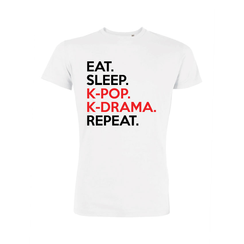 Teeshirt Homme - Eat Sleep K-pop K-drama Repeat