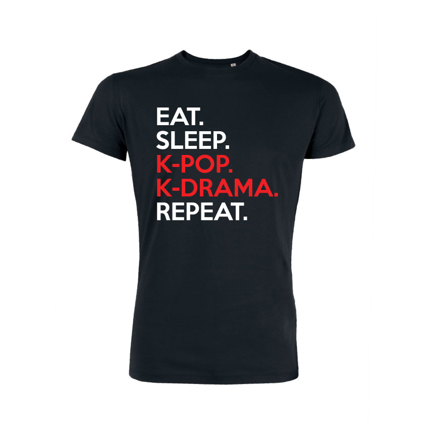 Teeshirt Homme - Eat Sleep K-pop K-drama Repeat