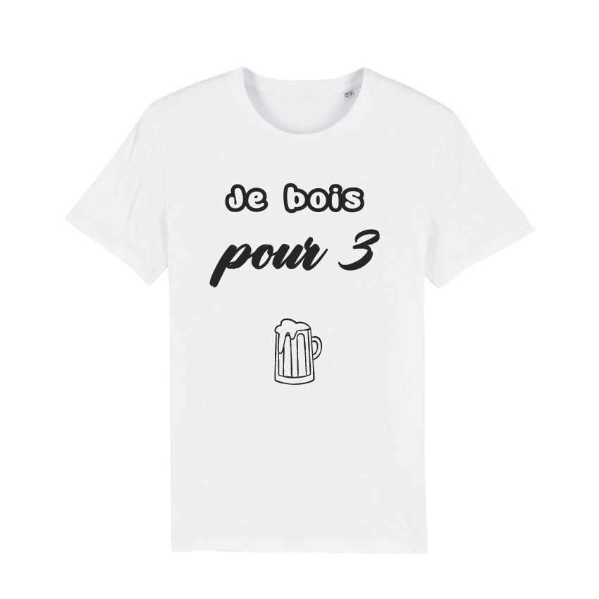 Pack 2 Tshirts - Je Bois Pour 3 - Je Mange Pour 2