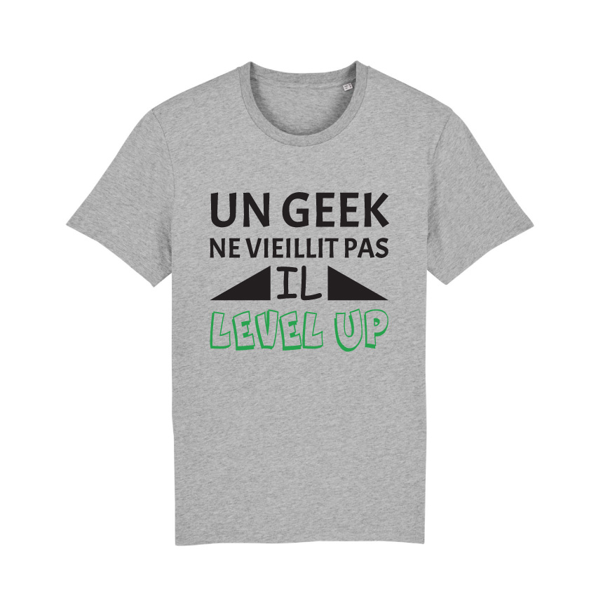 Teeshirt Homme - Un Geek Ne Vieillit Pas Il Level Up