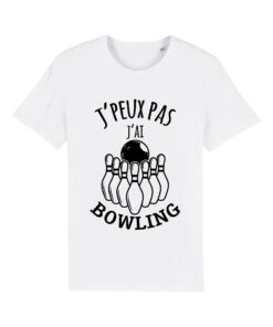 Teeshirt Homme - J'peux Pas J'ai Bowling - Blanc