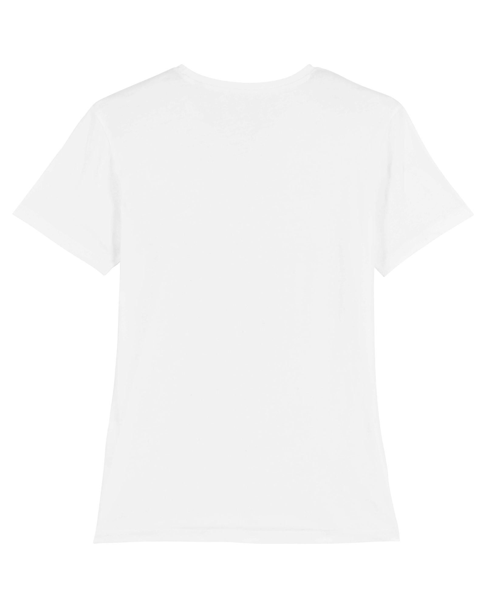 T-shirt col V blanc personnalisable, vue de dos