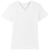 T-shirt col V blanc personnalisable, vue de face