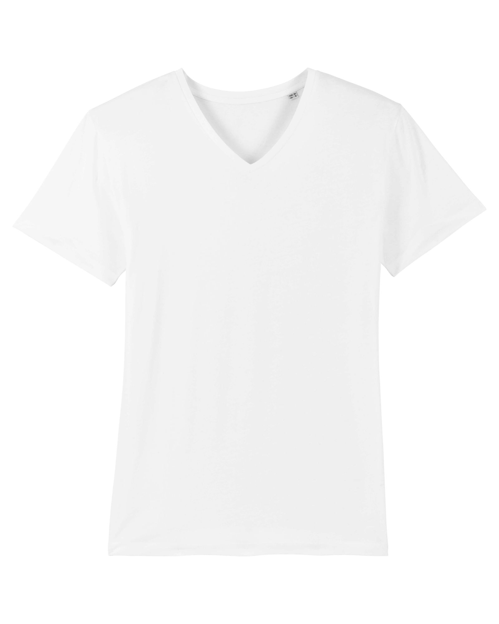 T-shirt col V blanc personnalisable, vue de face
