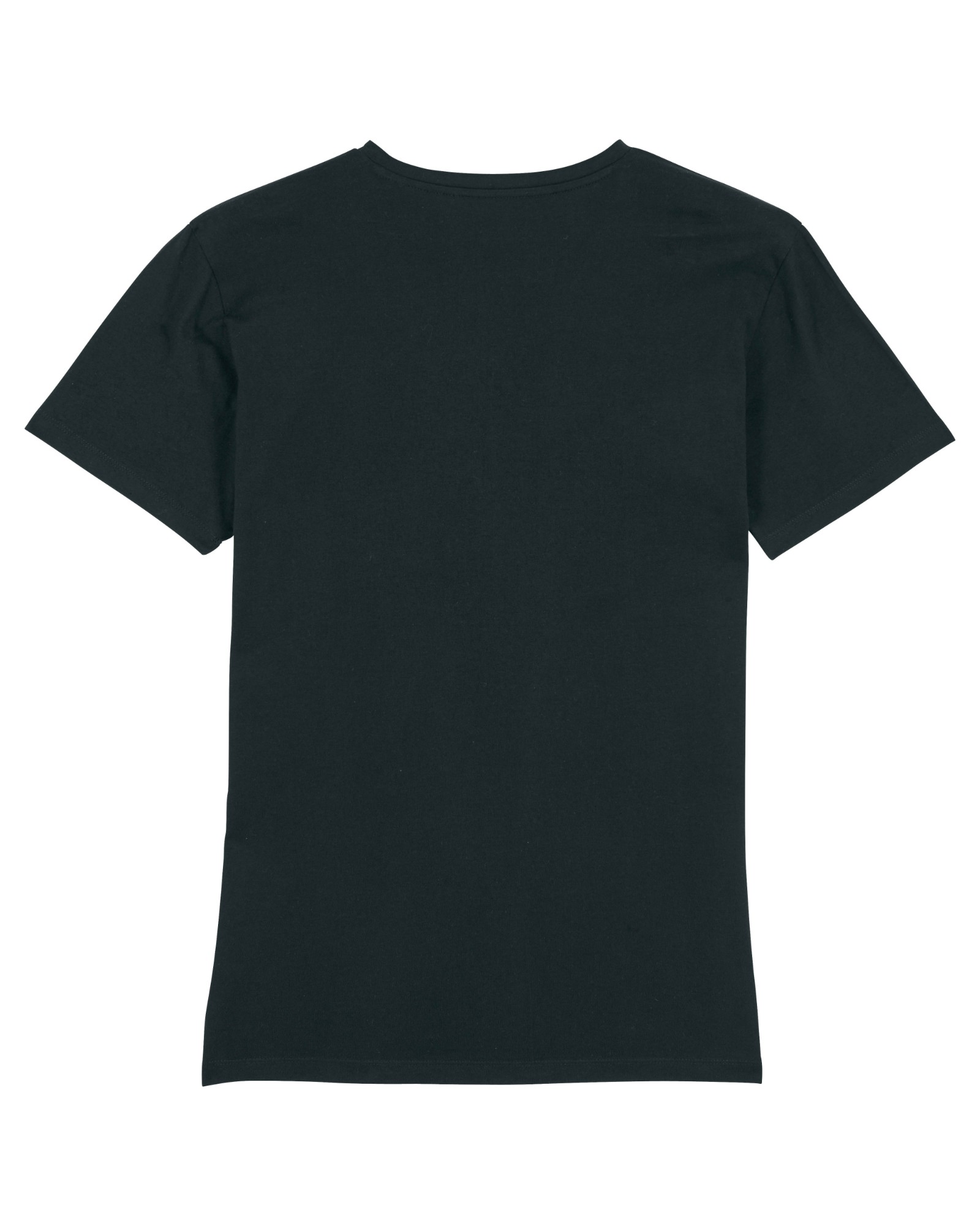 T-shirt col V noir personnalisable, vue de dos