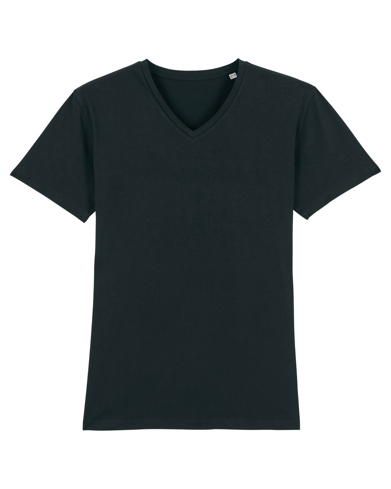 T-shirt col V noir personnalisable, vue de face