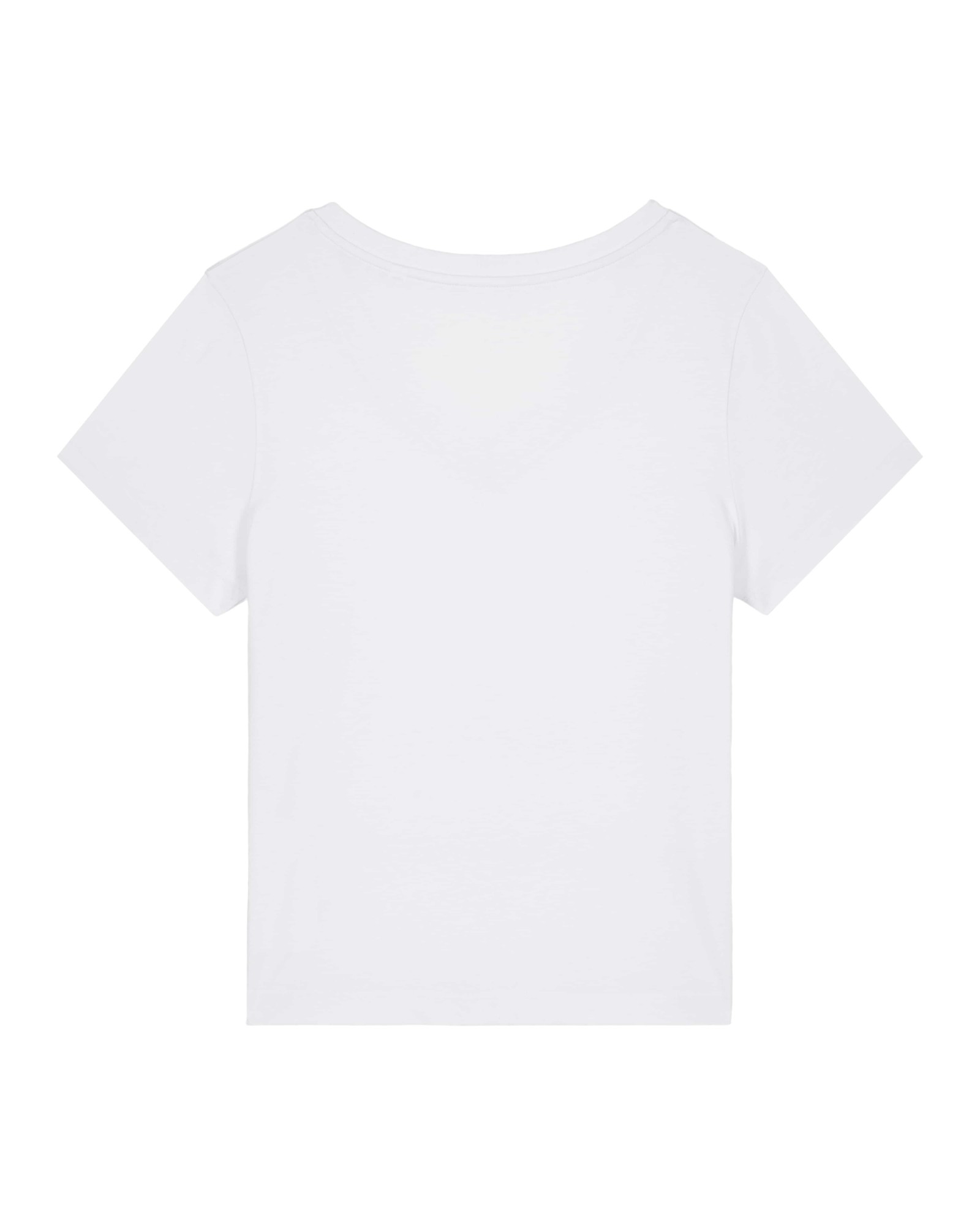 T-shirt femme col V blanc personnalisable, vue de dos