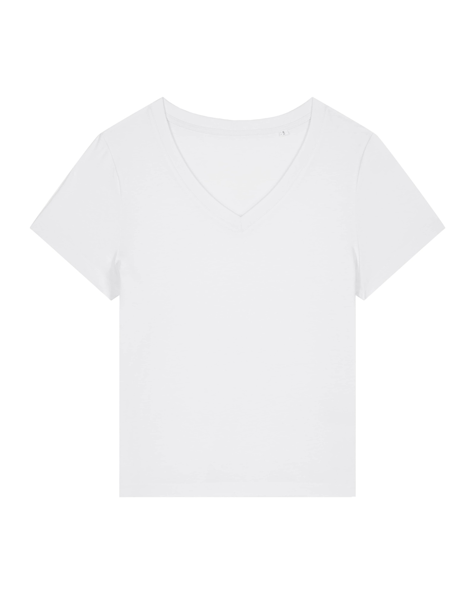 T-shirt femme col V blanc personnalisable, vue de face