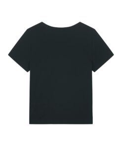 T-shirt femme col V noir personnalisable, vue de dos