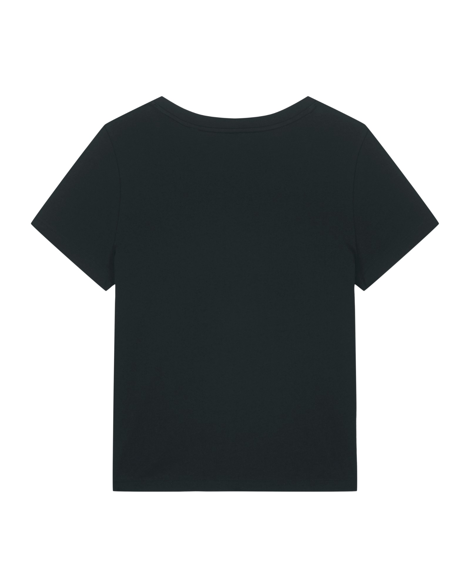 T-shirt femme col V noir personnalisable, vue de dos