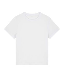 T-shirt femme col rond blanc personnalisable, vue de face