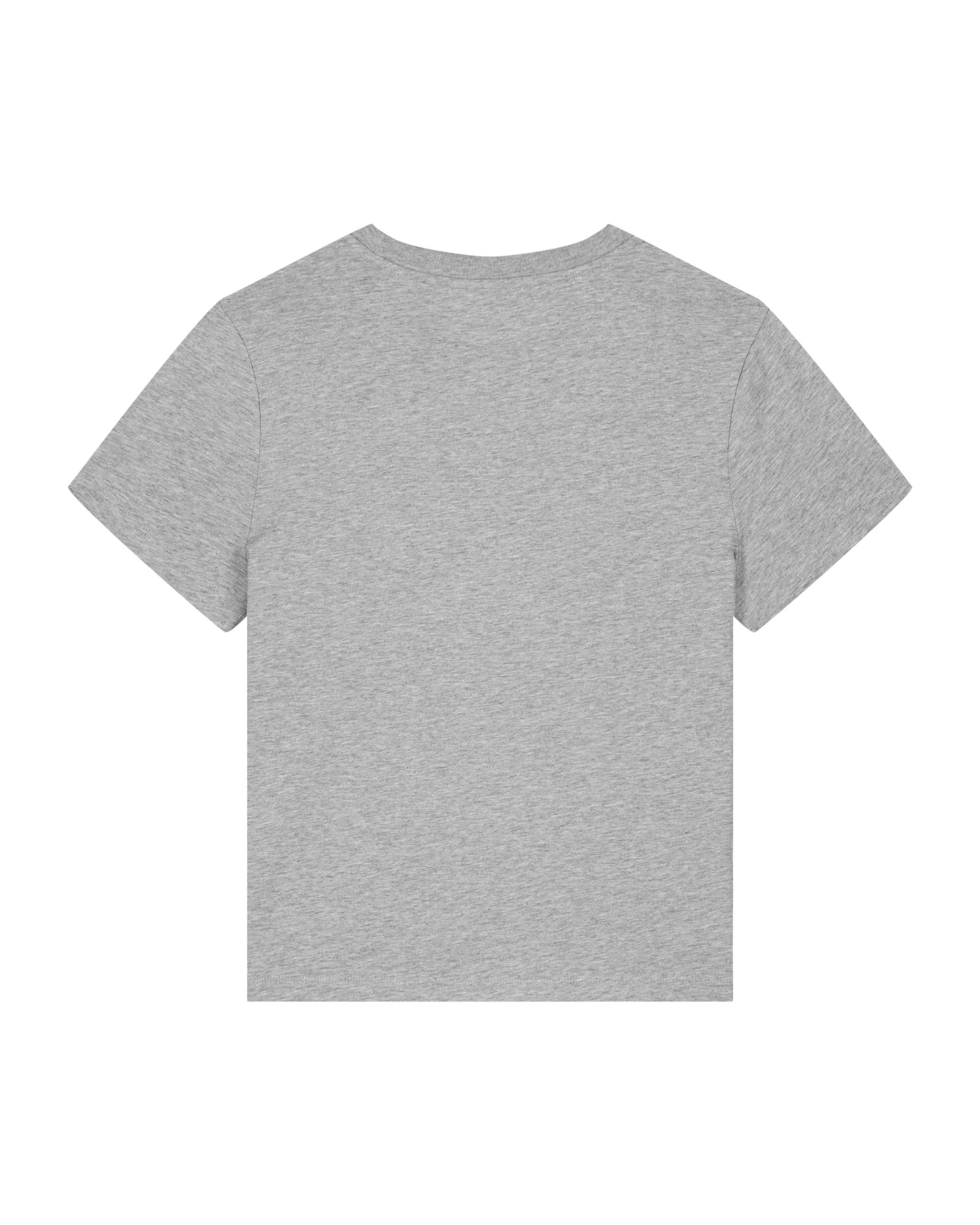 T-shirt femme col rond gris chiné personnalisable, vue de dos