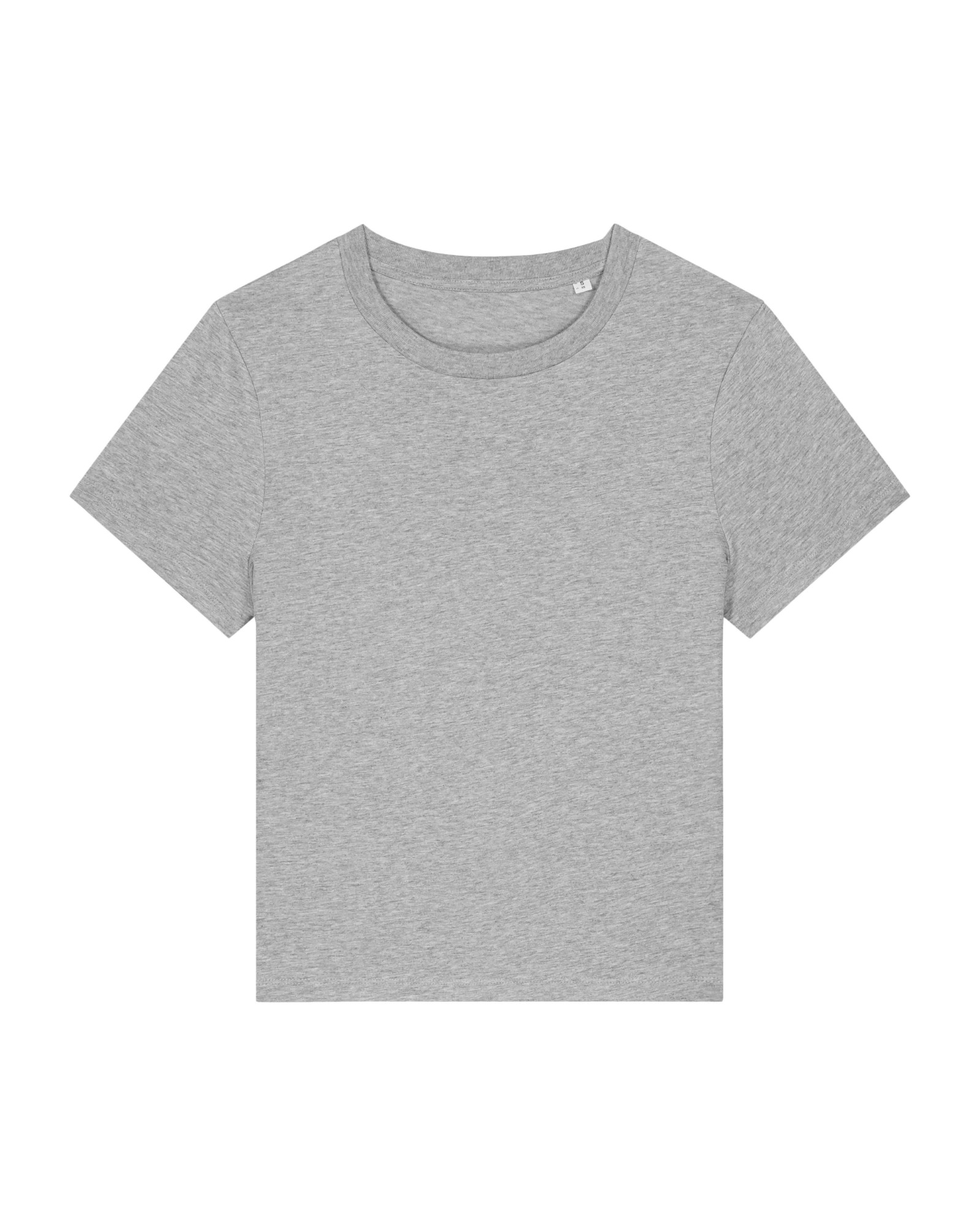 T-shirt femme col rond gris chiné personnalisable, vue de face
