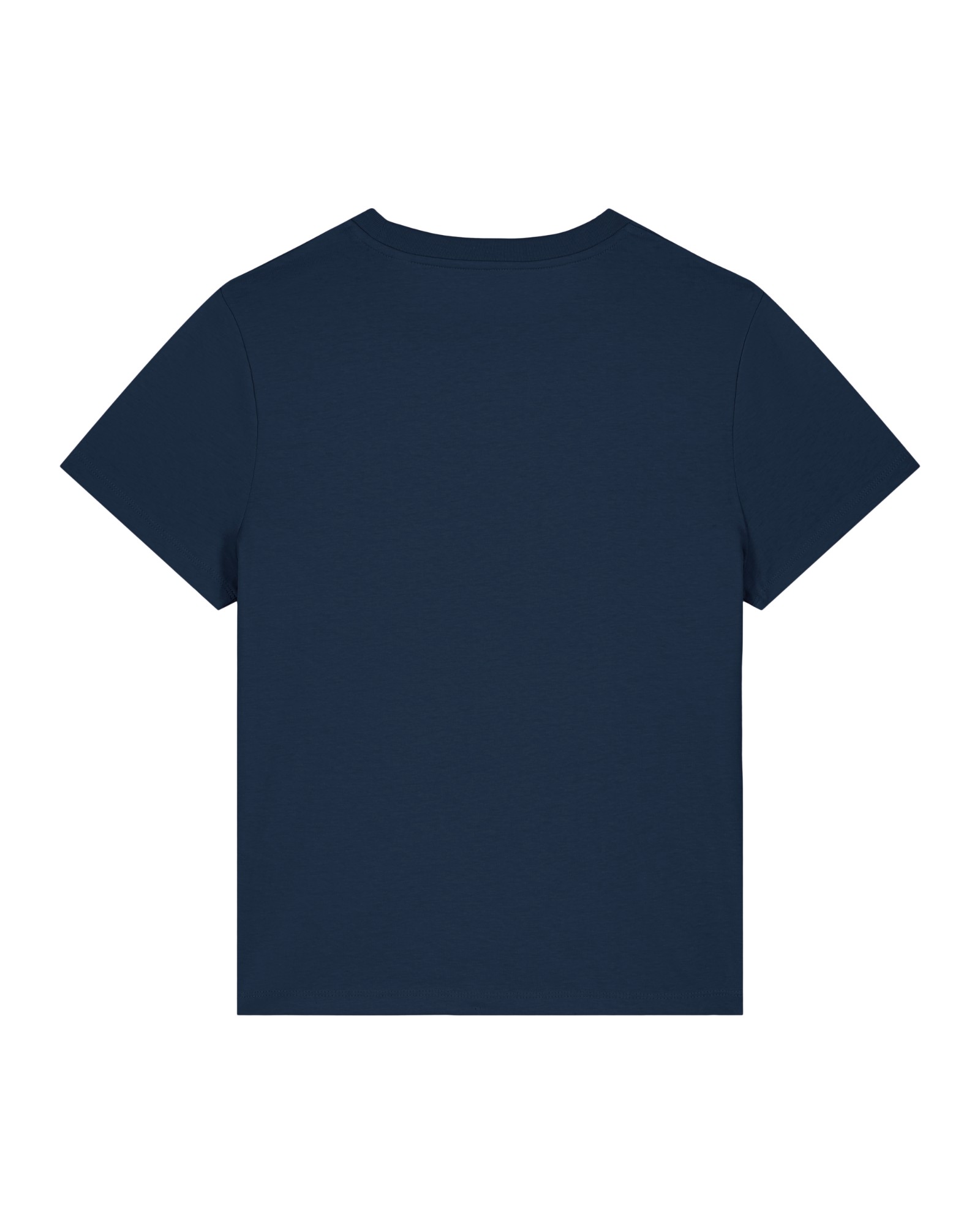 T-shirt femme col rond bleu marine personnalisable, vue de dos