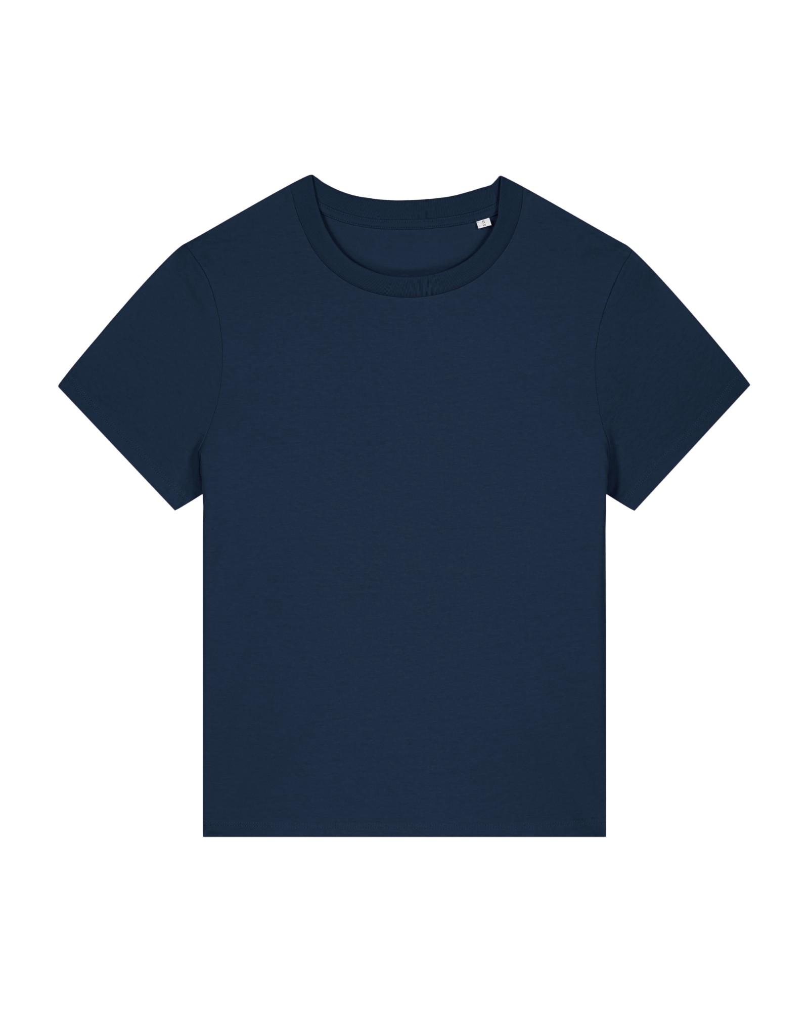T-shirt femme col rond bleu marine personnalisable, vue de face