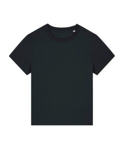T-shirt femme col rond noir personnalisable, vue de face