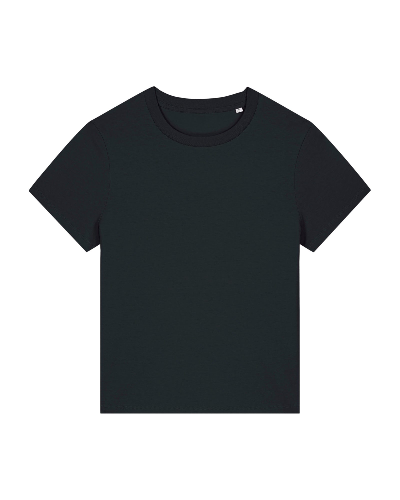 T-shirt femme col rond noir personnalisable, vue de face